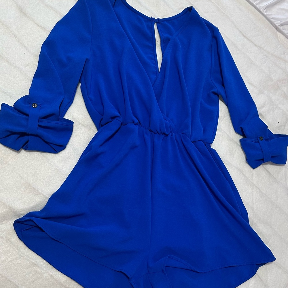 Vibrant Blue Long Sleeve Romper